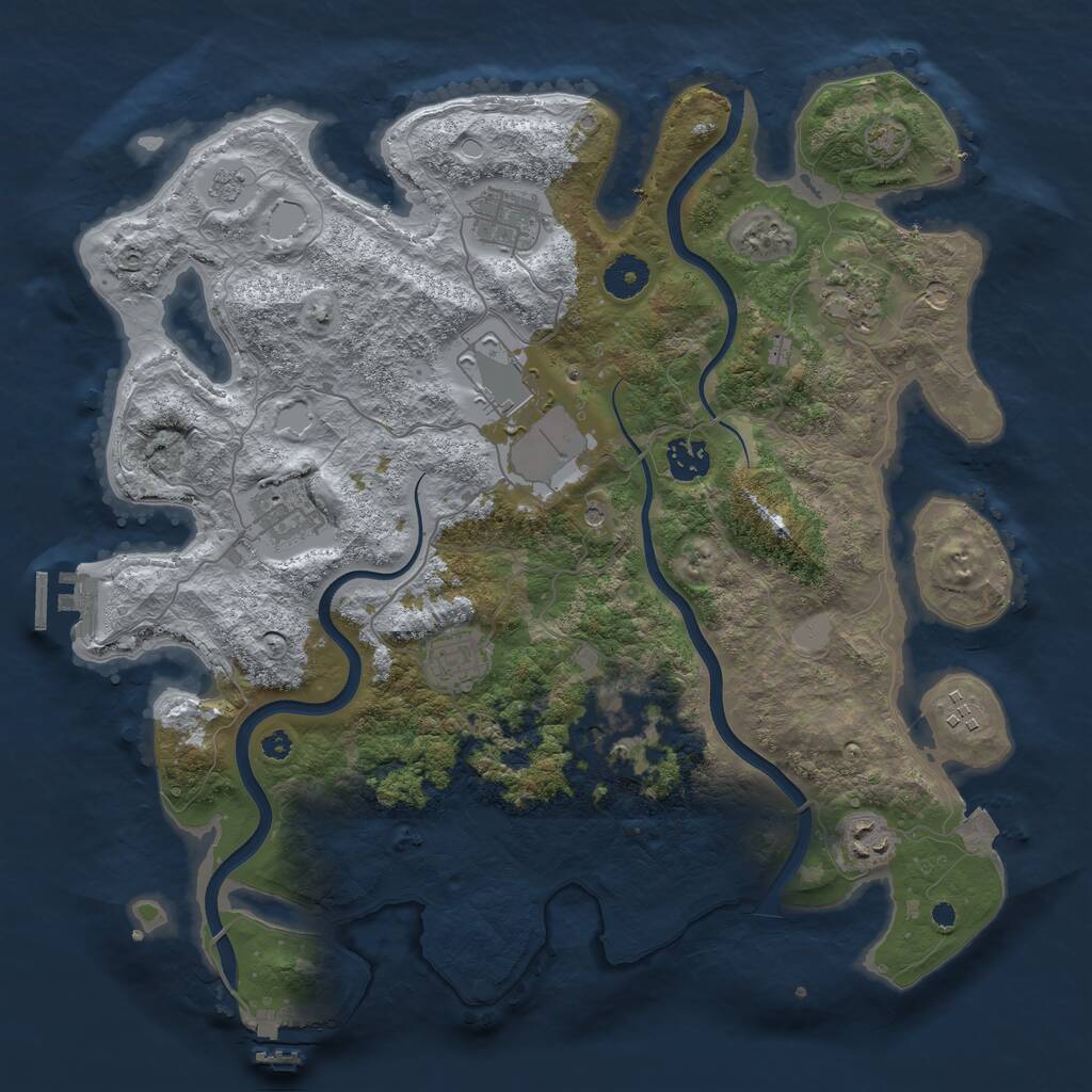Rust Map: Procedural Map, Size: 3750, Seed: 432926, 15 Monuments
