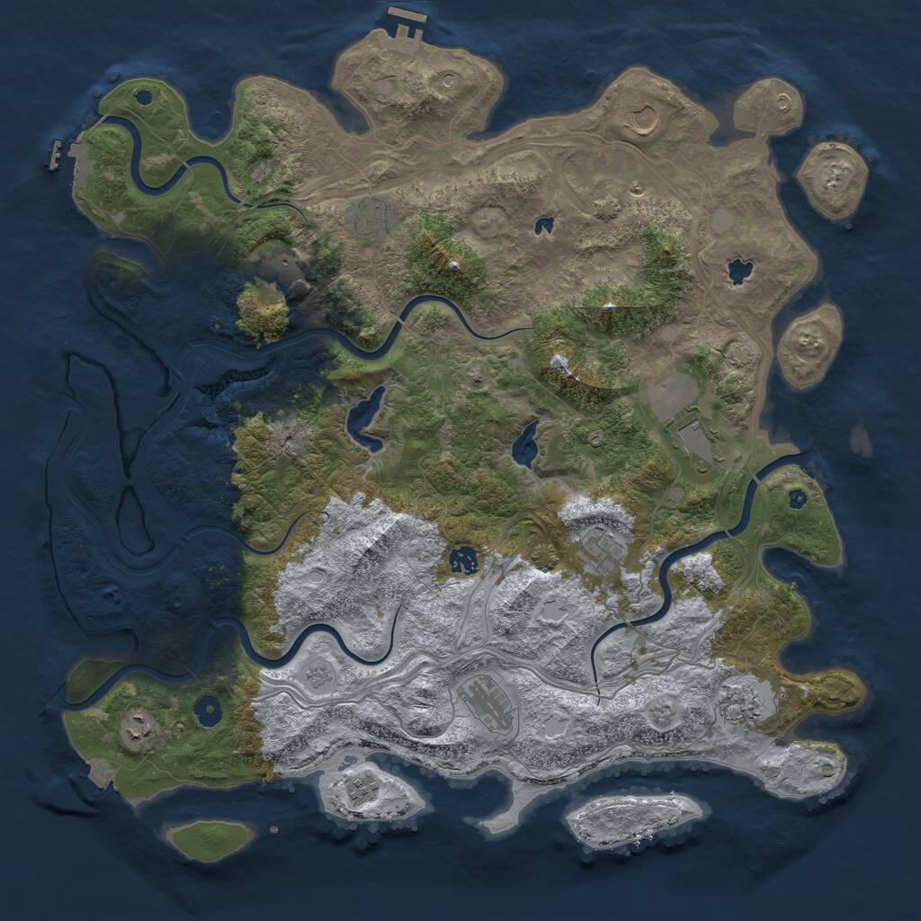 Rust Map: Procedural Map, Size: 4750, Seed: 972686, 16 Monuments