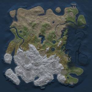 Thumbnail Rust Map: Procedural Map, Size: 4000, Seed: 1985651496, 17 Monuments