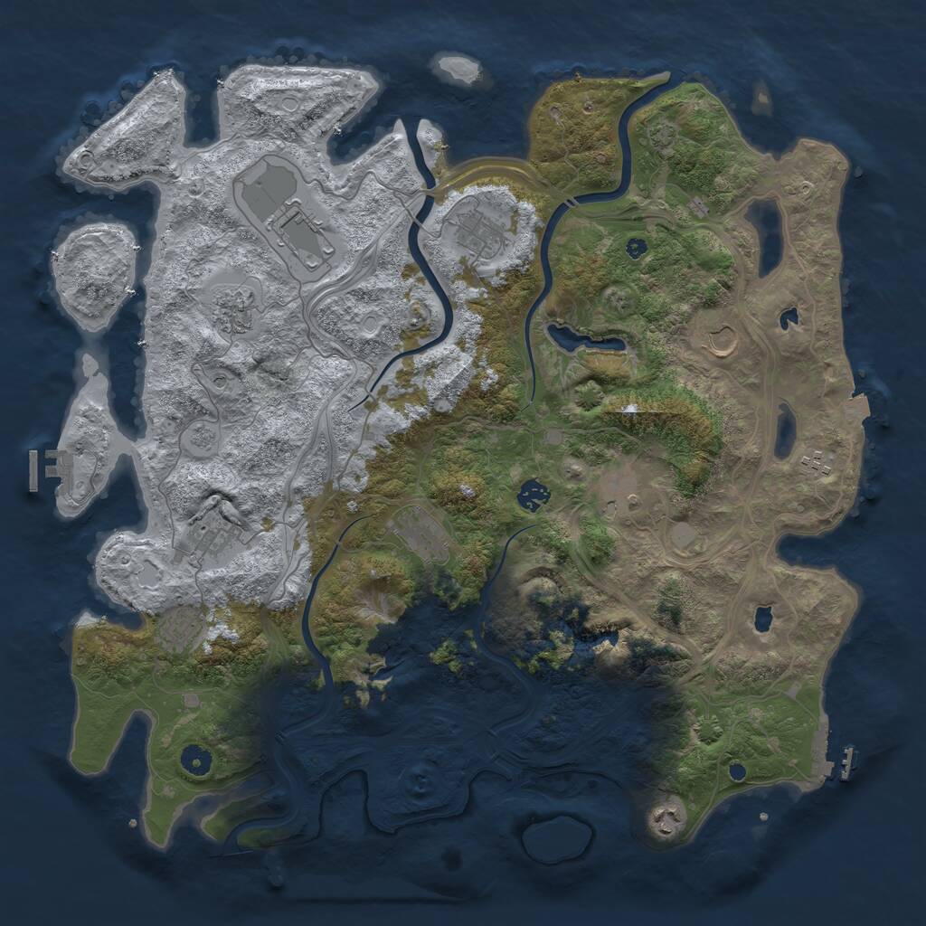 Rust Map: Procedural Map, Size: 4500, Seed: 280475, 17 Monuments