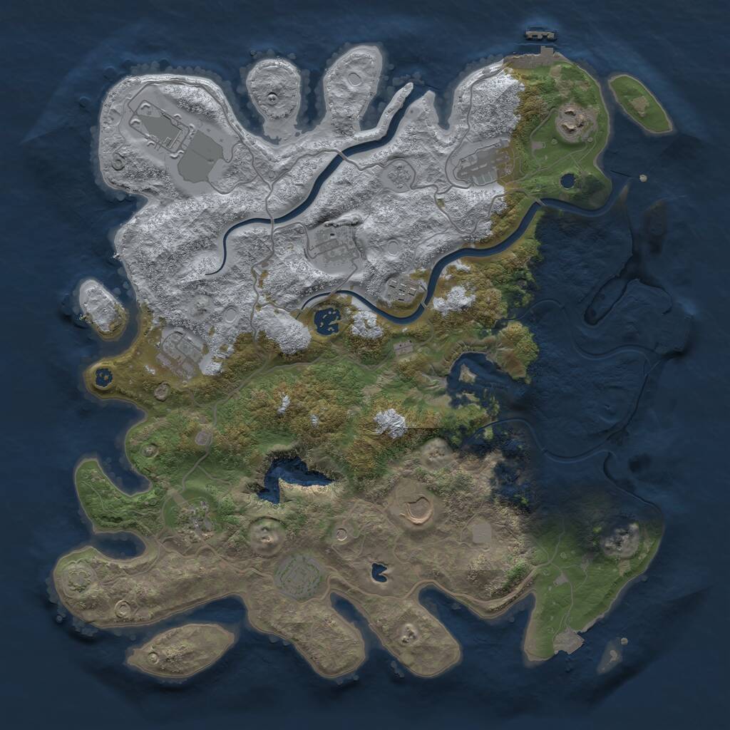 Rust Map: Procedural Map, Size: 4000, Seed: 1589557183, 16 Monuments