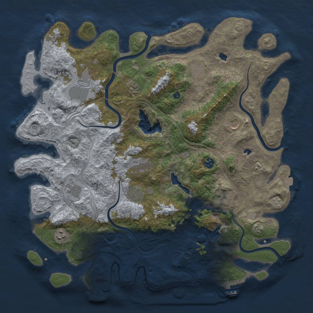 Rust Map: Procedural Map, Size: 4500, Seed: 324439, 17 Monuments