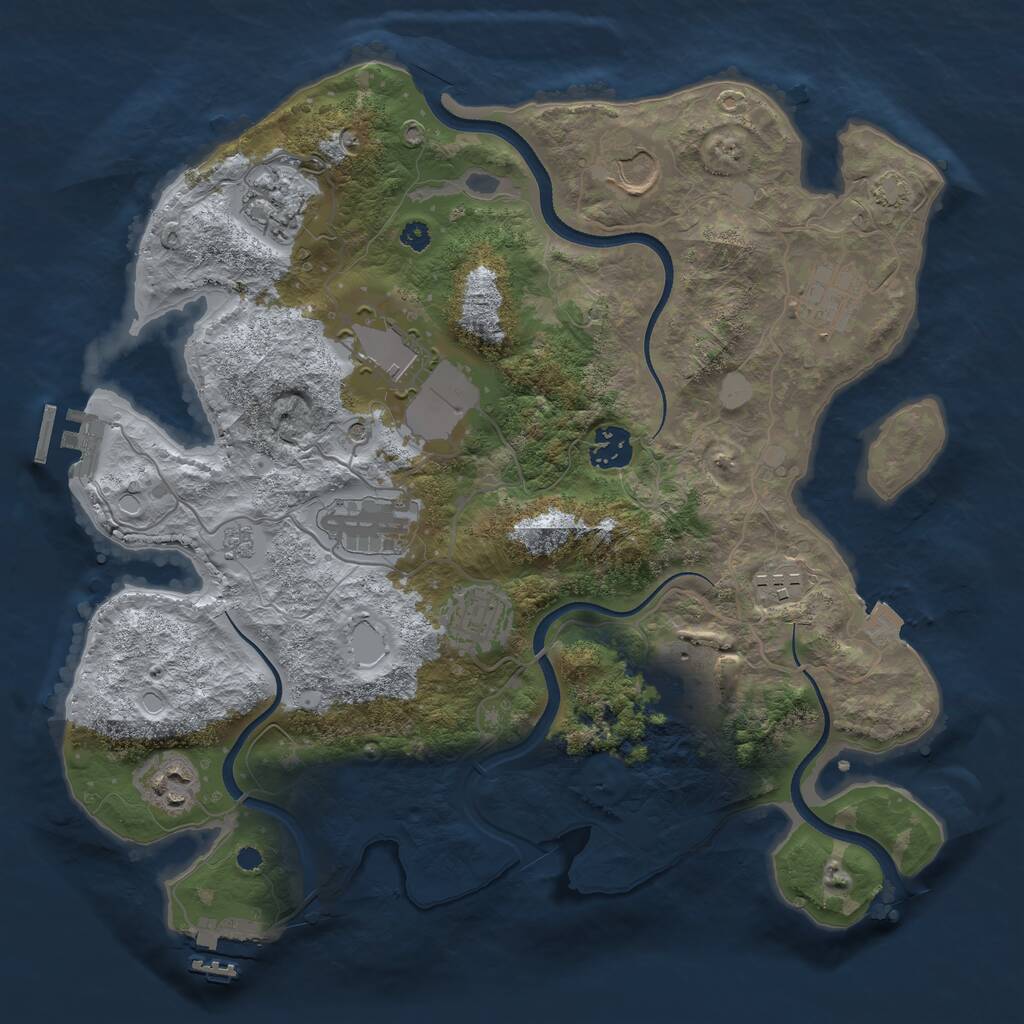Rust Map: Procedural Map, Size: 3500, Seed: 1626955136, 16 Monuments