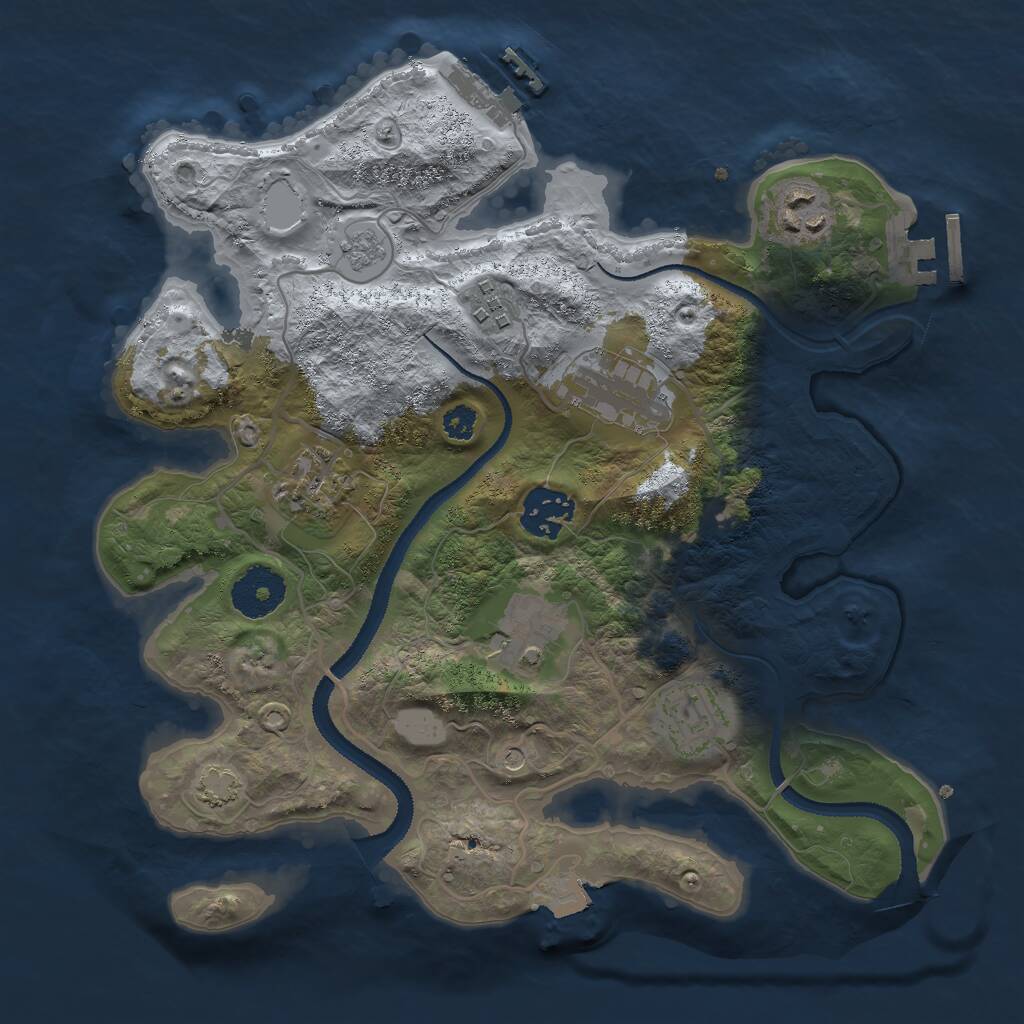 Rust Map: Procedural Map, Size: 3000, Seed: 361560, 13 Monuments