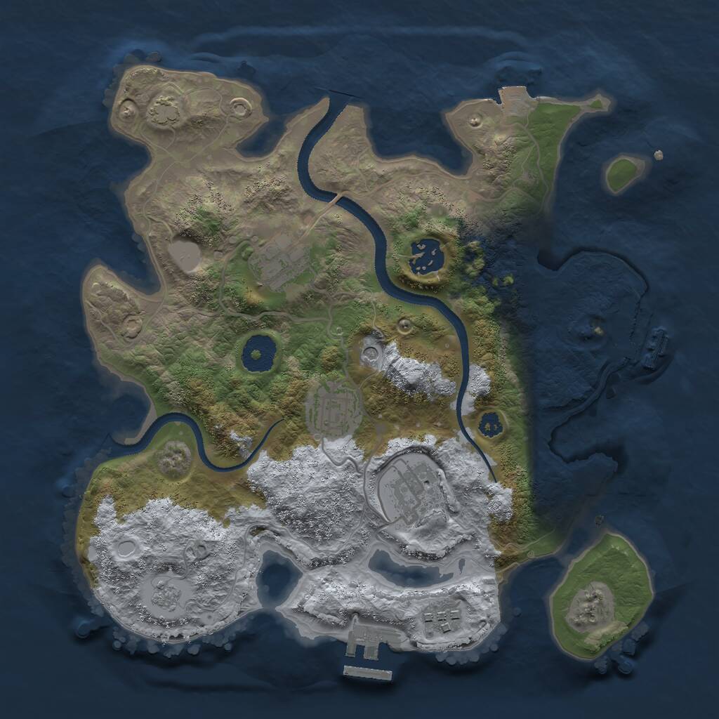 Rust Map: Procedural Map, Size: 3000, Seed: 75791, 11 Monuments