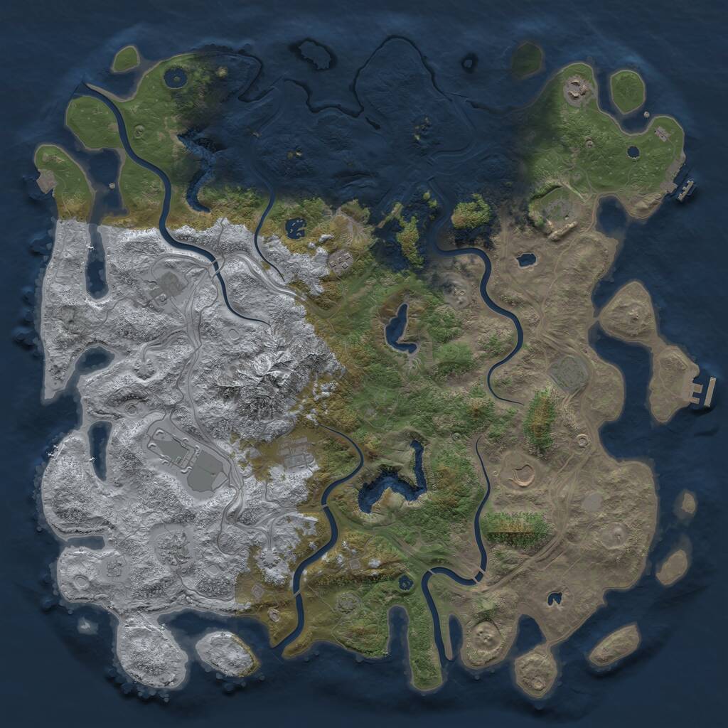 Rust Map: Procedural Map, Size: 5000, Seed: 159, 16 Monuments