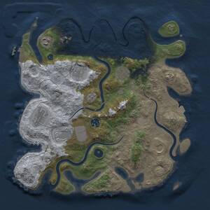 Thumbnail Rust Map: Procedural Map, Size: 3500, Seed: 66323, 13 Monuments