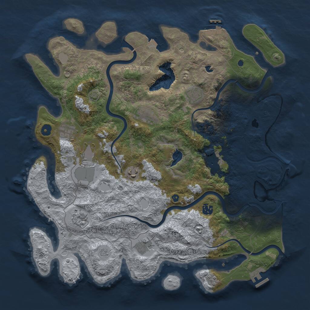 Rust Map: Procedural Map, Size: 4200, Seed: 202281578, 16 Monuments