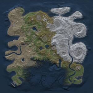 Thumbnail Rust Map: Procedural Map, Size: 4000, Seed: 720020752, 19 Monuments