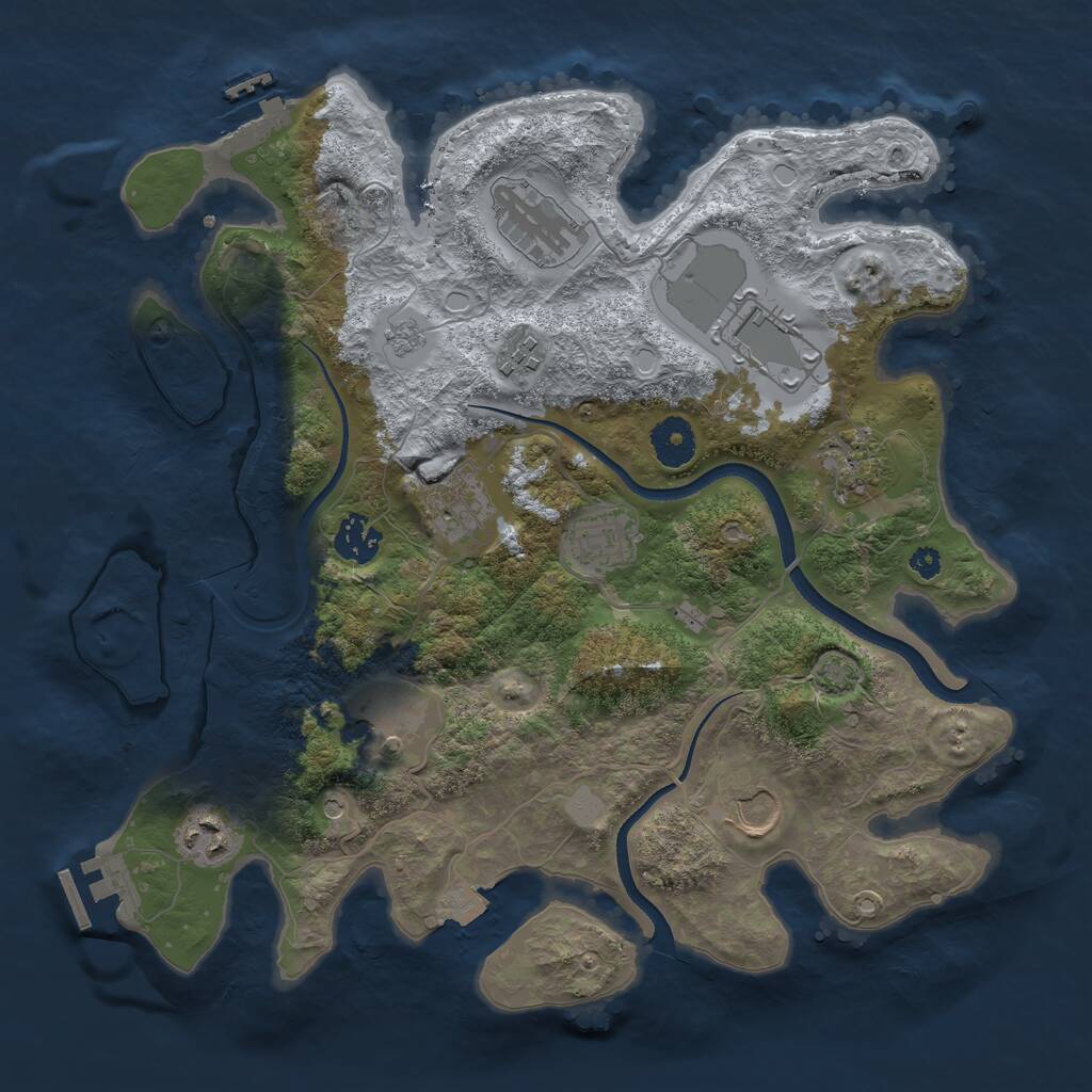 Rust Map: Procedural Map, Size: 3500, Seed: 1903164772, 16 Monuments