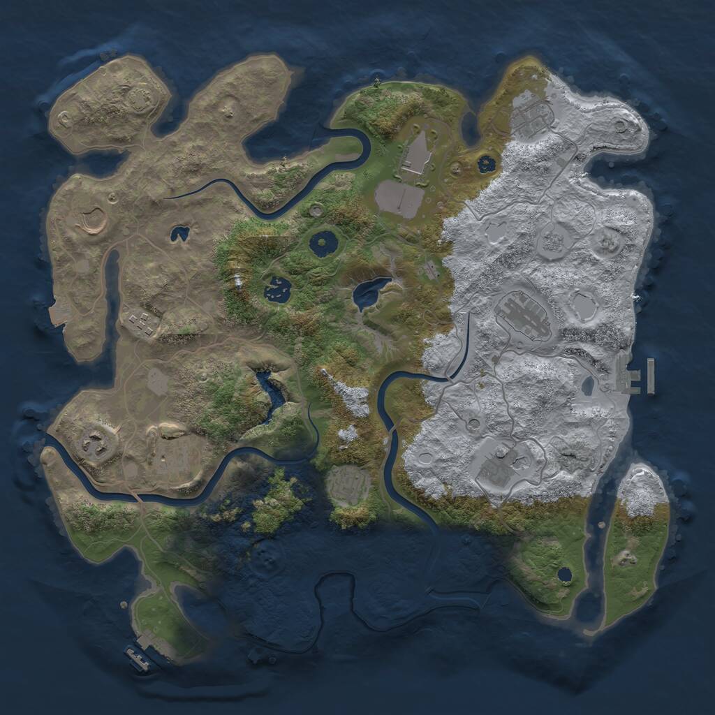 Rust Map: Procedural Map, Size: 4000, Seed: 1052790207, 16 Monuments