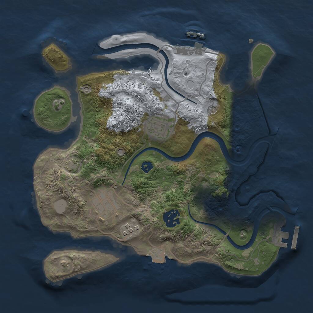 Rust Map: Procedural Map, Size: 2700, Seed: 1789041696, 9 Monuments