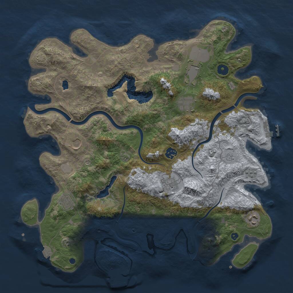 Rust Map: Procedural Map, Size: 4000, Seed: 1542636914, 14 Monuments