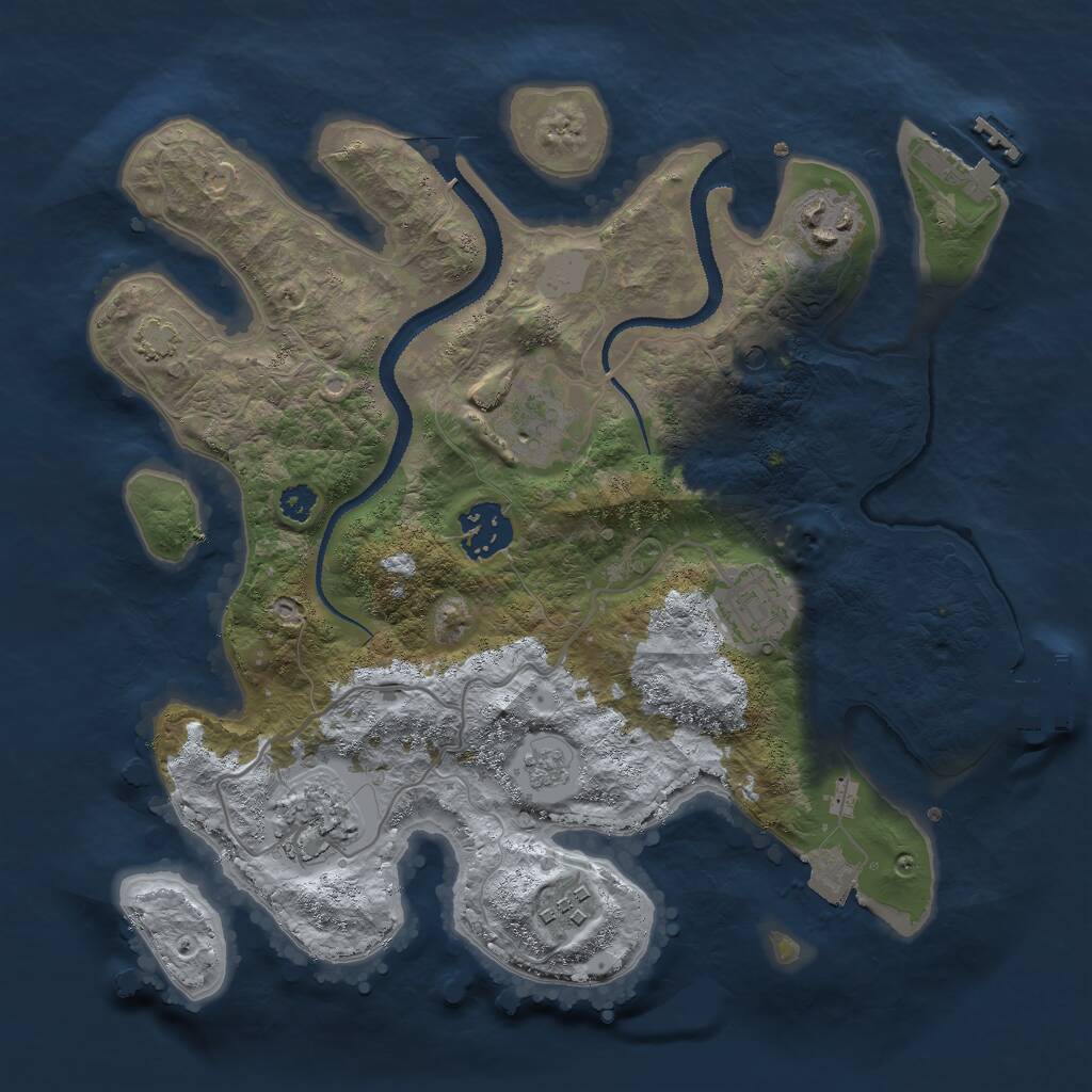 Rust Map: Procedural Map, Size: 3000, Seed: 1716972736, 14 Monuments