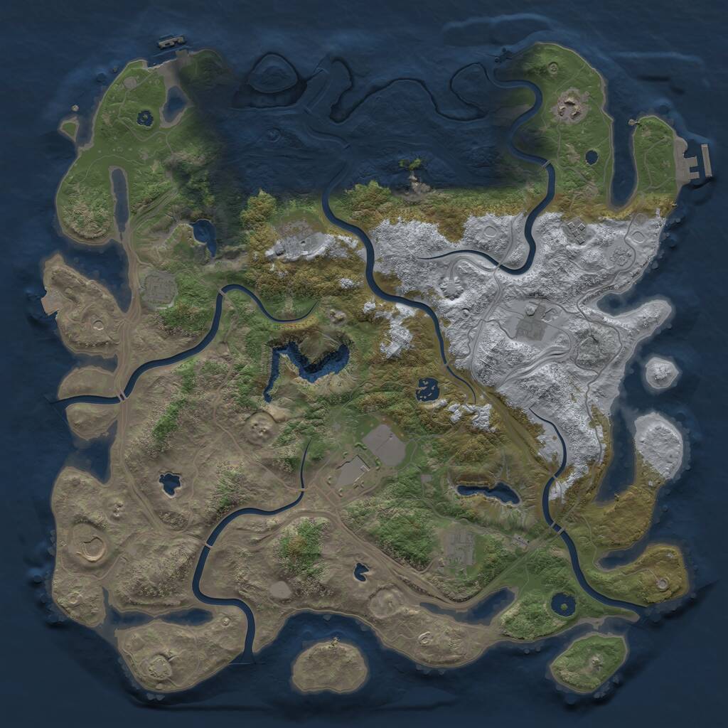 Rust Map: Procedural Map, Size: 4500, Seed: 722508191, 15 Monuments