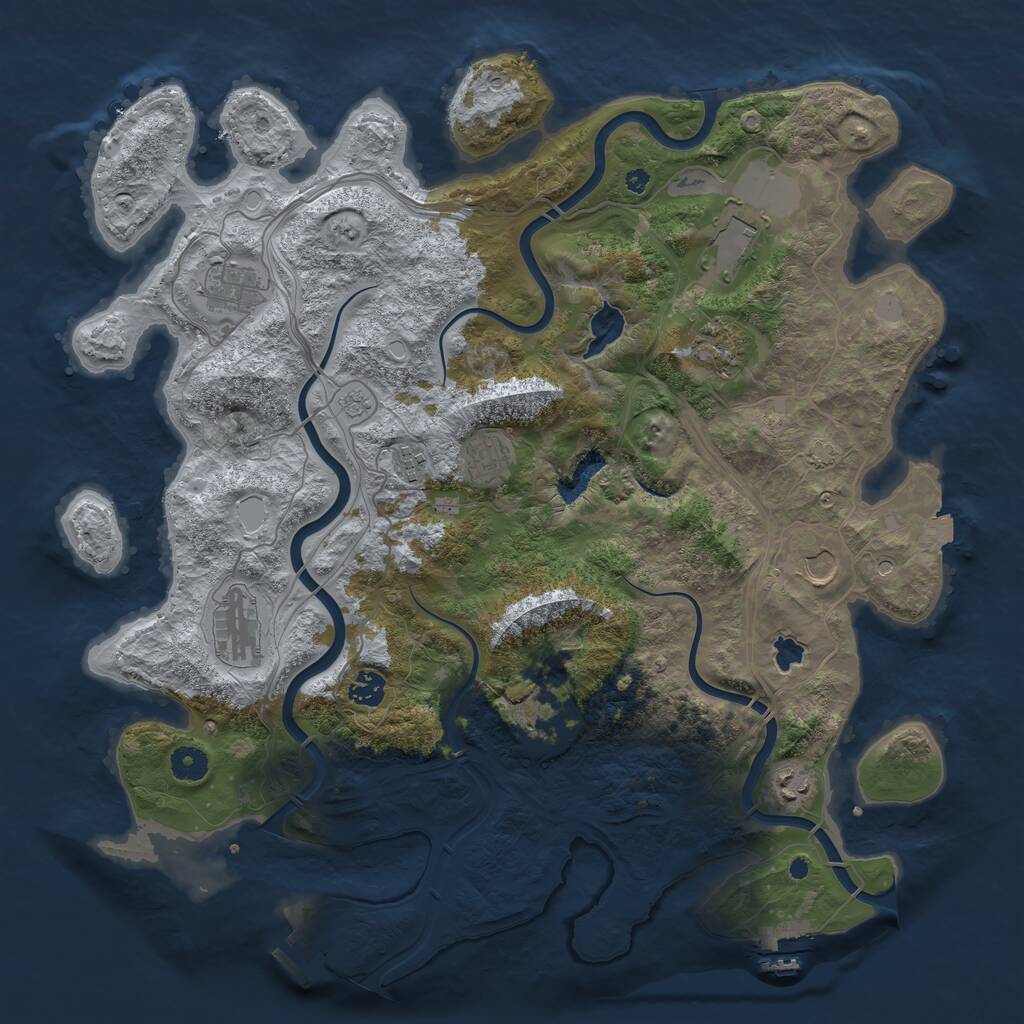 Rust Map: Procedural Map, Size: 4250, Seed: 283048688, 16 Monuments