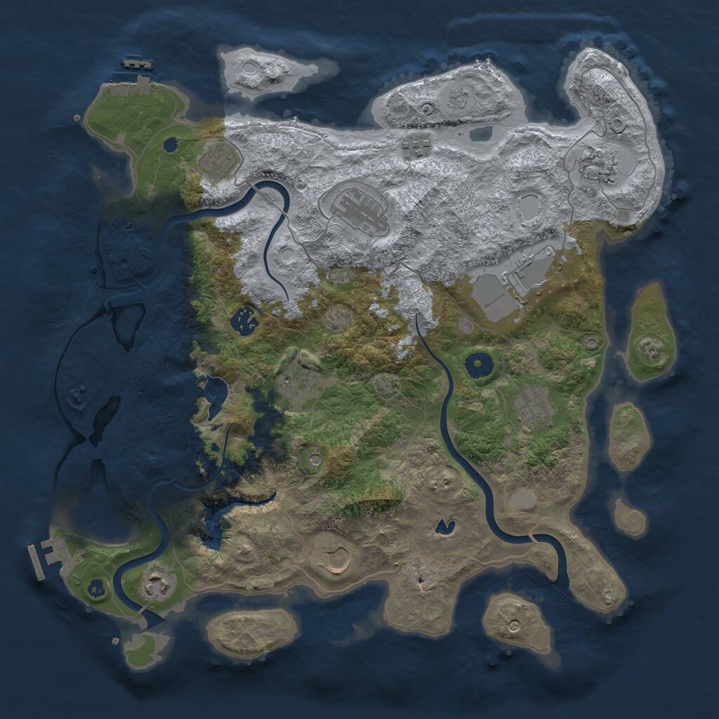 Rust Map: Procedural Map, Size: 4000, Seed: 1825339188, 16 Monuments