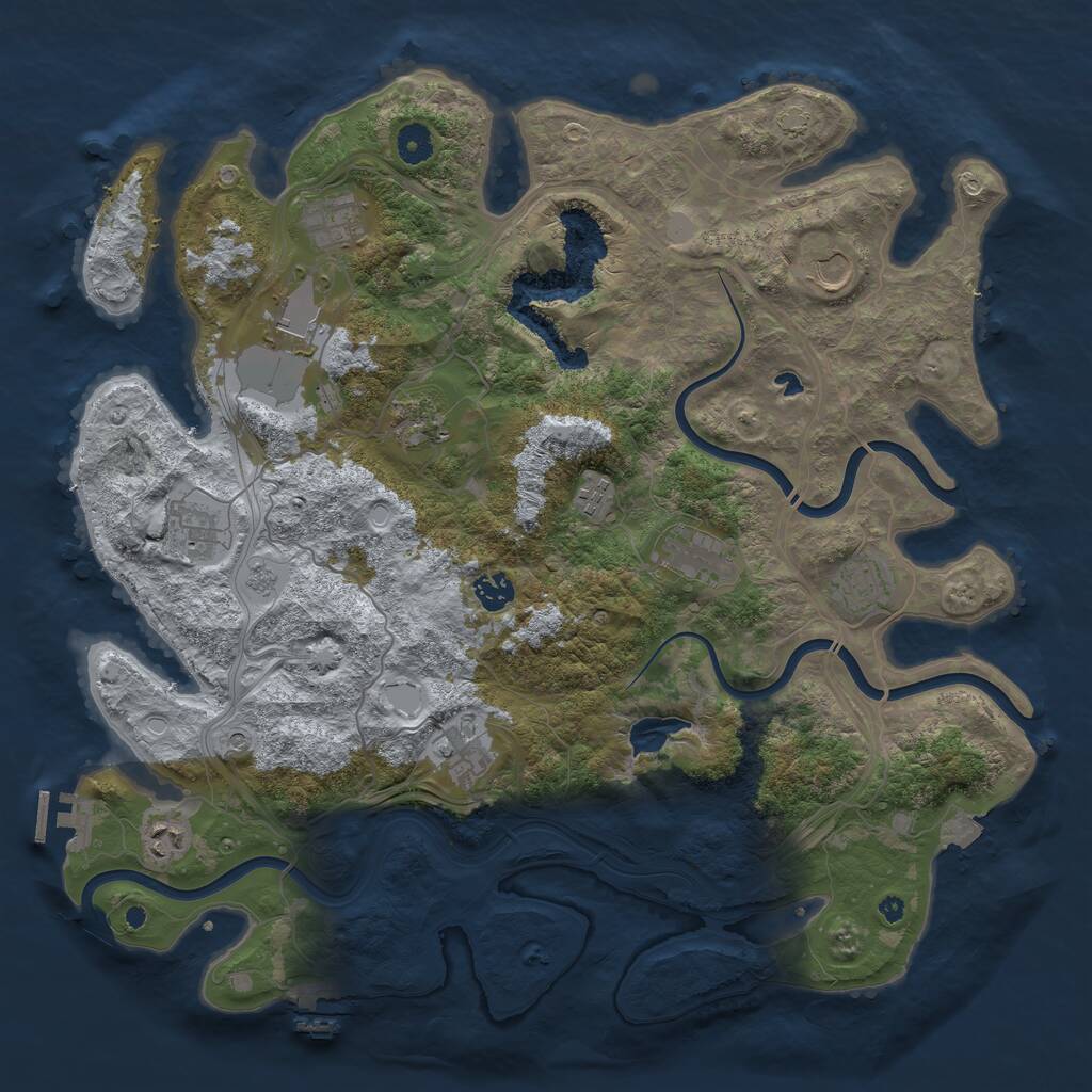 Rust Map: Procedural Map, Size: 4250, Seed: 1466967197, 17 Monuments