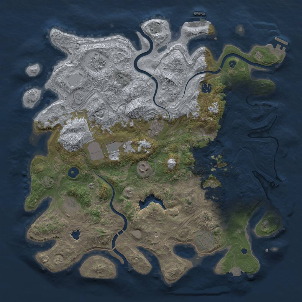 Rust Map: Procedural Map, Size: 4250, Seed: 1921077801, 15 Monuments