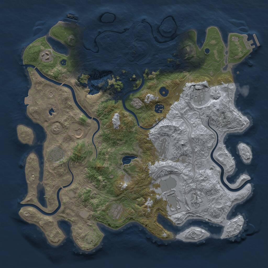 Rust Map: Procedural Map, Size: 4250, Seed: 54331426, 16 Monuments