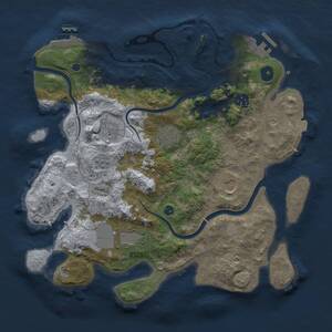 Thumbnail Rust Map: Procedural Map, Size: 3500, Seed: 1400332500, 12 Monuments