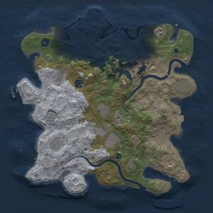 Thumbnail Rust Map: Procedural Map, Size: 3750, Seed: 358216, 15 Monuments