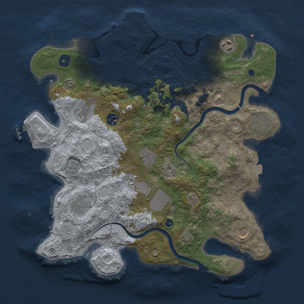 Rust Map: Procedural Map, Size: 3750, Seed: 358216, 15 Monuments