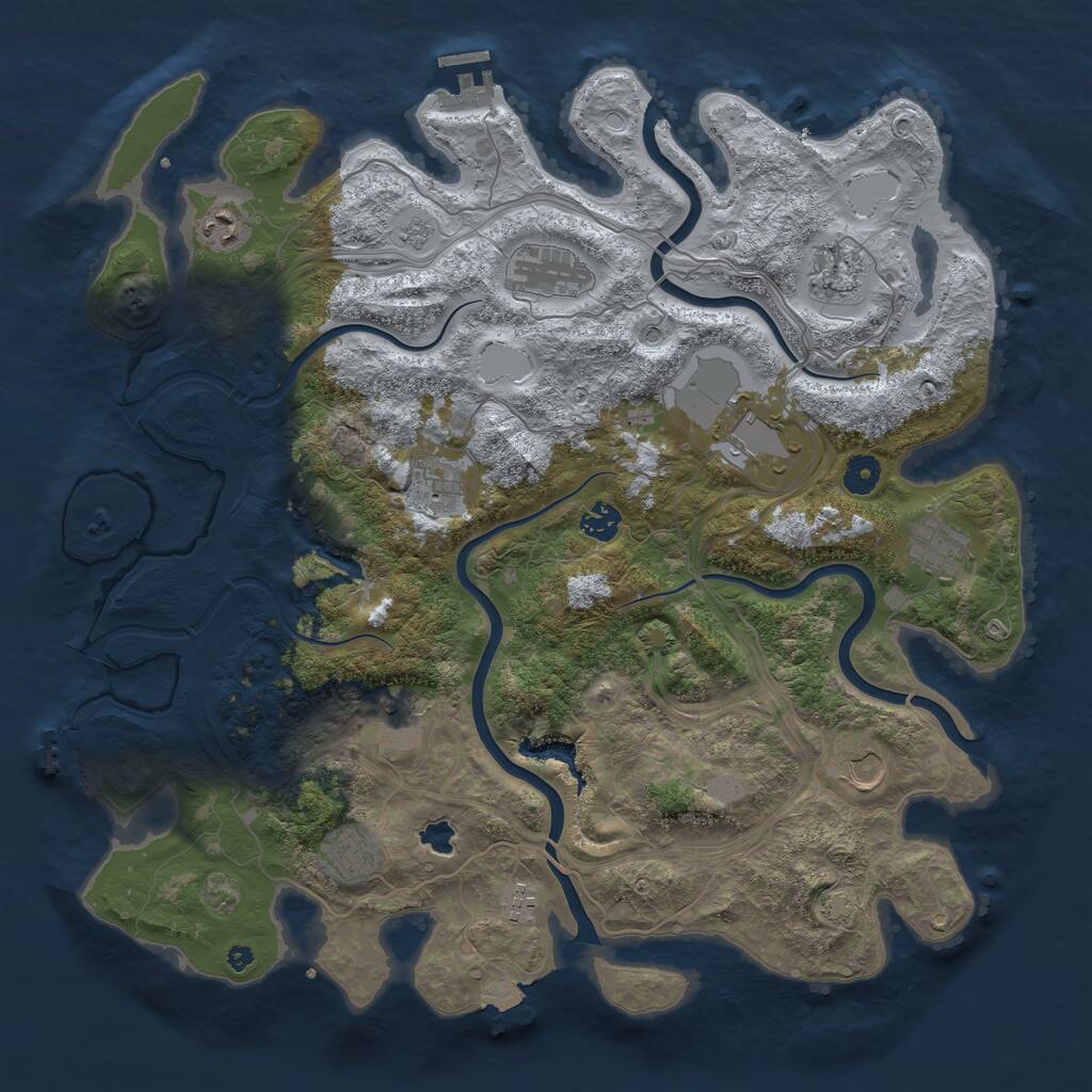 Rust Map: Procedural Map, Size: 4250, Seed: 193036, 17 Monuments