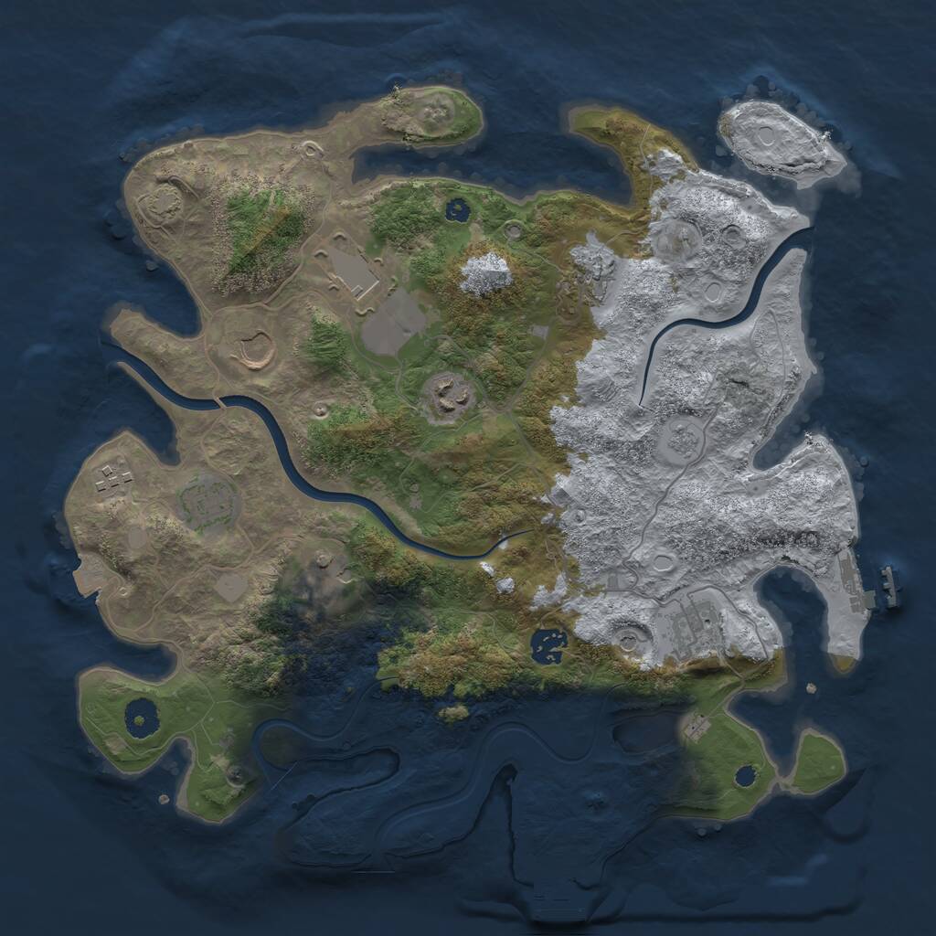 Rust Map: Procedural Map, Size: 3750, Seed: 794498, 15 Monuments