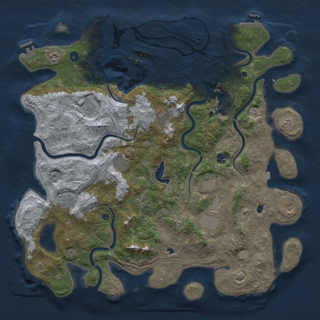 Rust Map: Procedural Map, Size: 4750, Seed: 452572, 17 Monuments