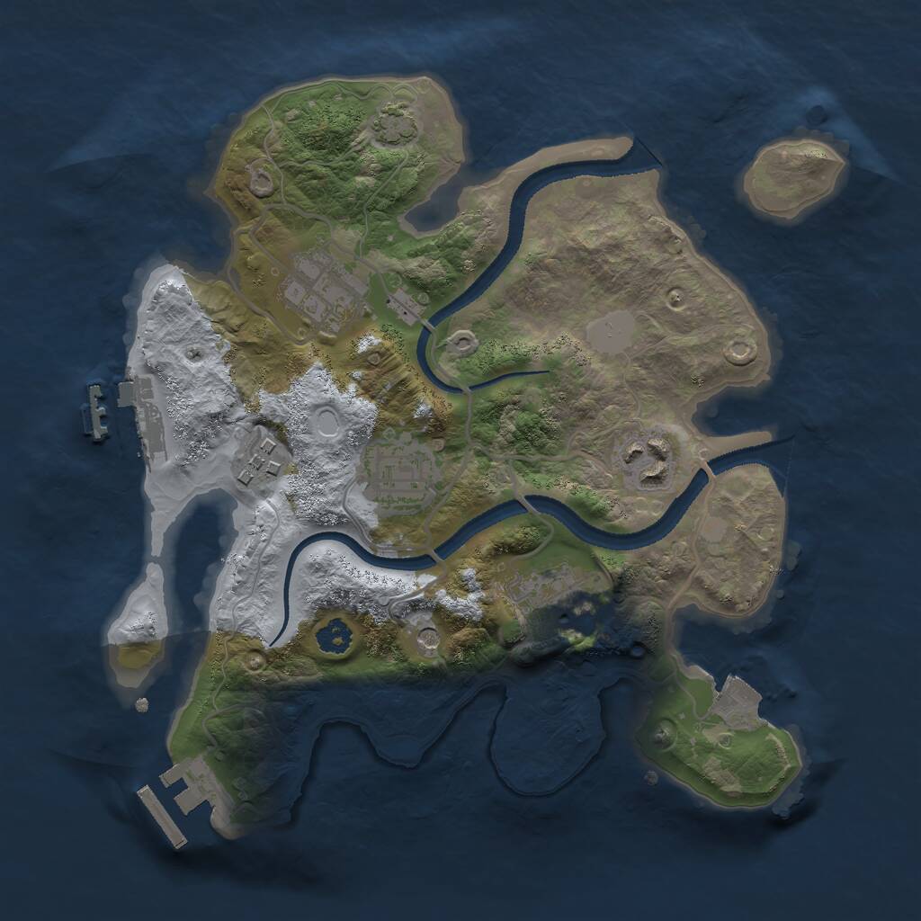 Rust Map: Procedural Map, Size: 2650, Seed: 66666, 10 Monuments