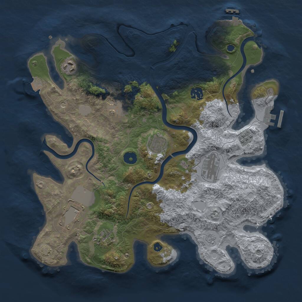 Rust Map: Procedural Map, Size: 3500, Seed: 235414, 14 Monuments