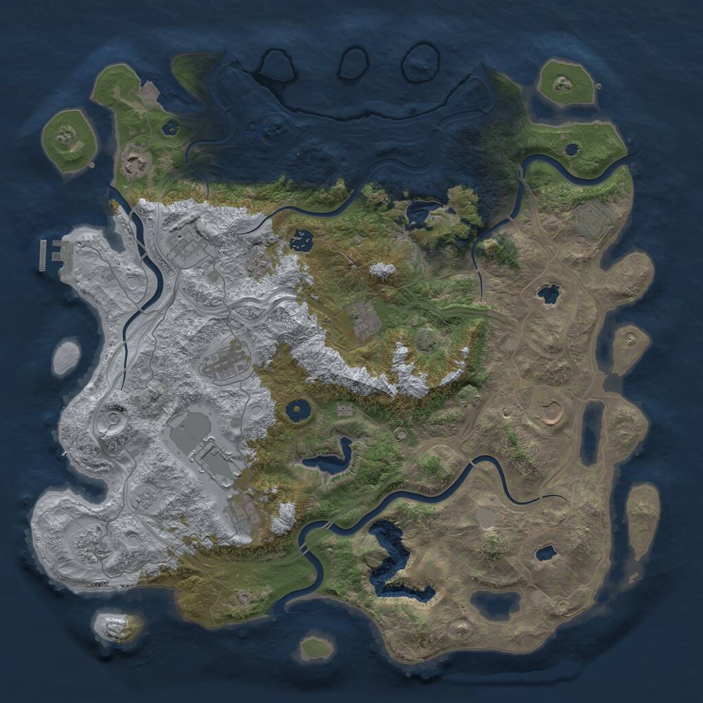 Rust Map: Procedural Map, Size: 4500, Seed: 1574417861, 16 Monuments