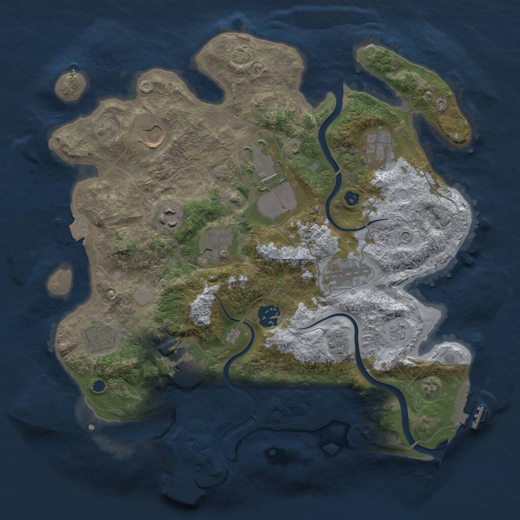 Rust Map: Procedural Map, Size: 3500, Seed: 815941381, 16 Monuments