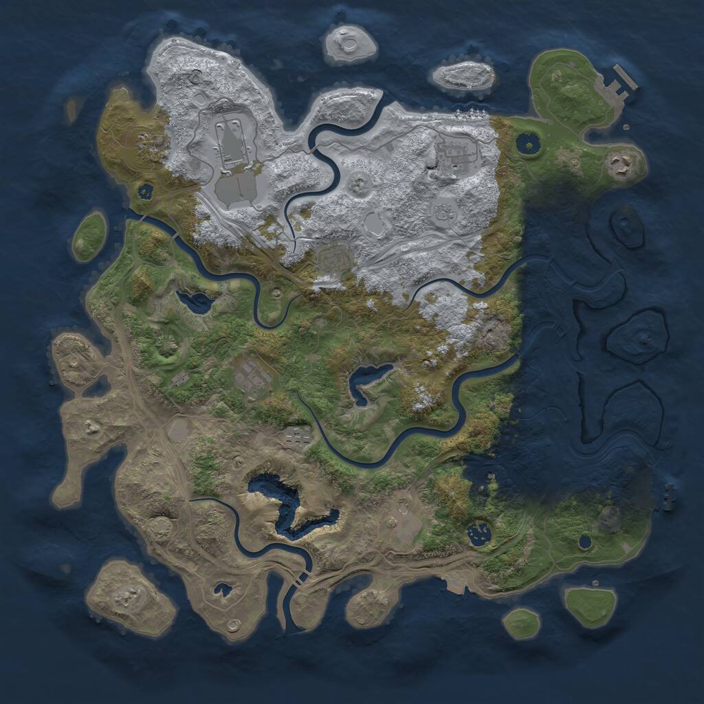 Rust Map: Procedural Map, Size: 4500, Seed: 866851, 15 Monuments