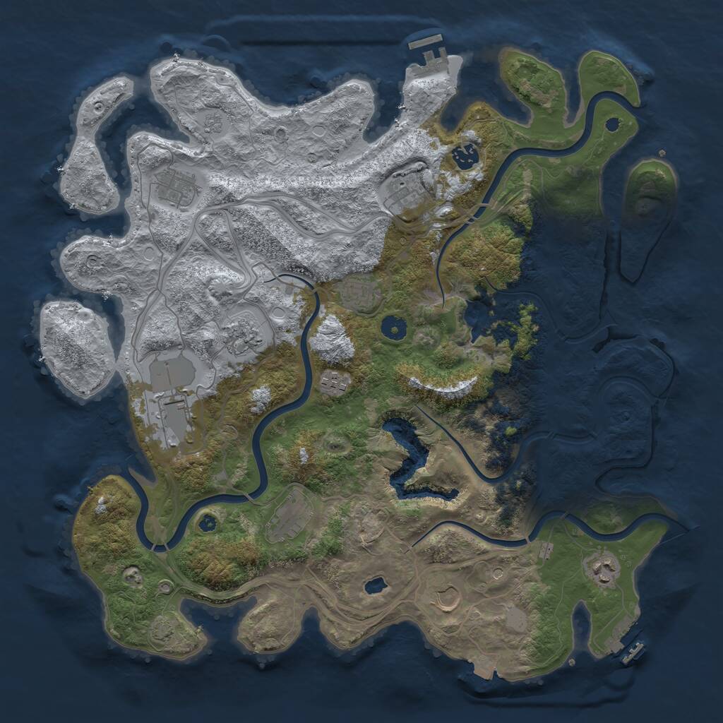 Rust Map: Procedural Map, Size: 4250, Seed: 561327188, 16 Monuments