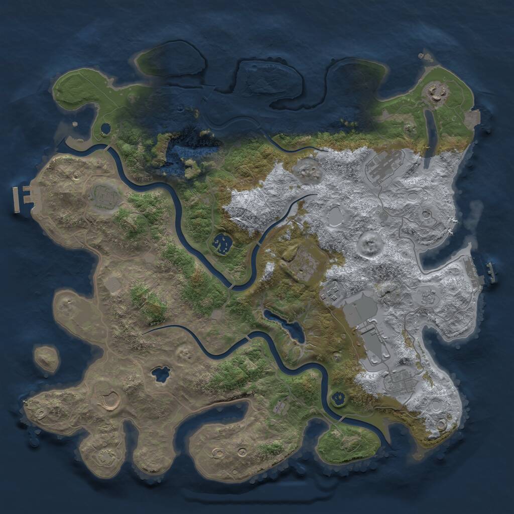 Rust Map: Procedural Map, Size: 4000, Seed: 998349, 15 Monuments