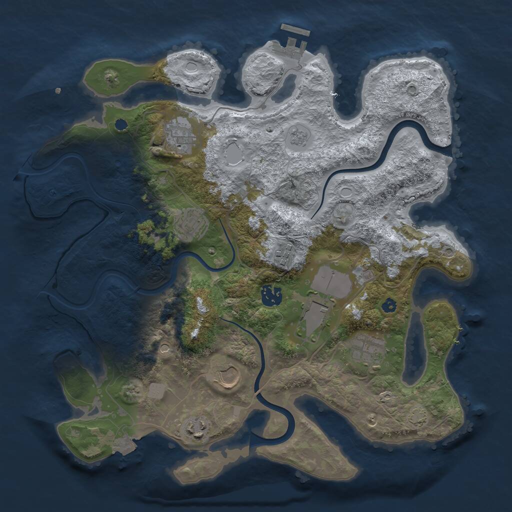 Rust Map: Procedural Map, Size: 3500, Seed: 596688788, 13 Monuments