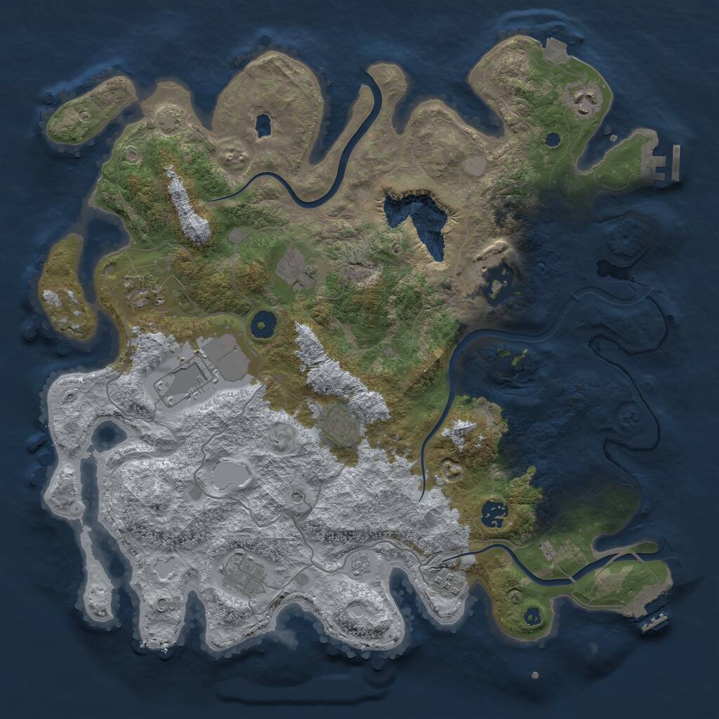 Rust Map: Procedural Map, Size: 4000, Seed: 59693, 15 Monuments
