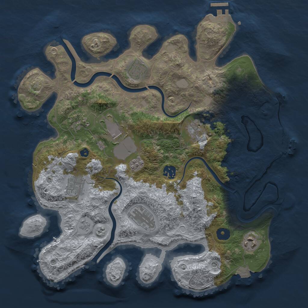 Rust Map: Procedural Map, Size: 3500, Seed: 452746742, 15 Monuments