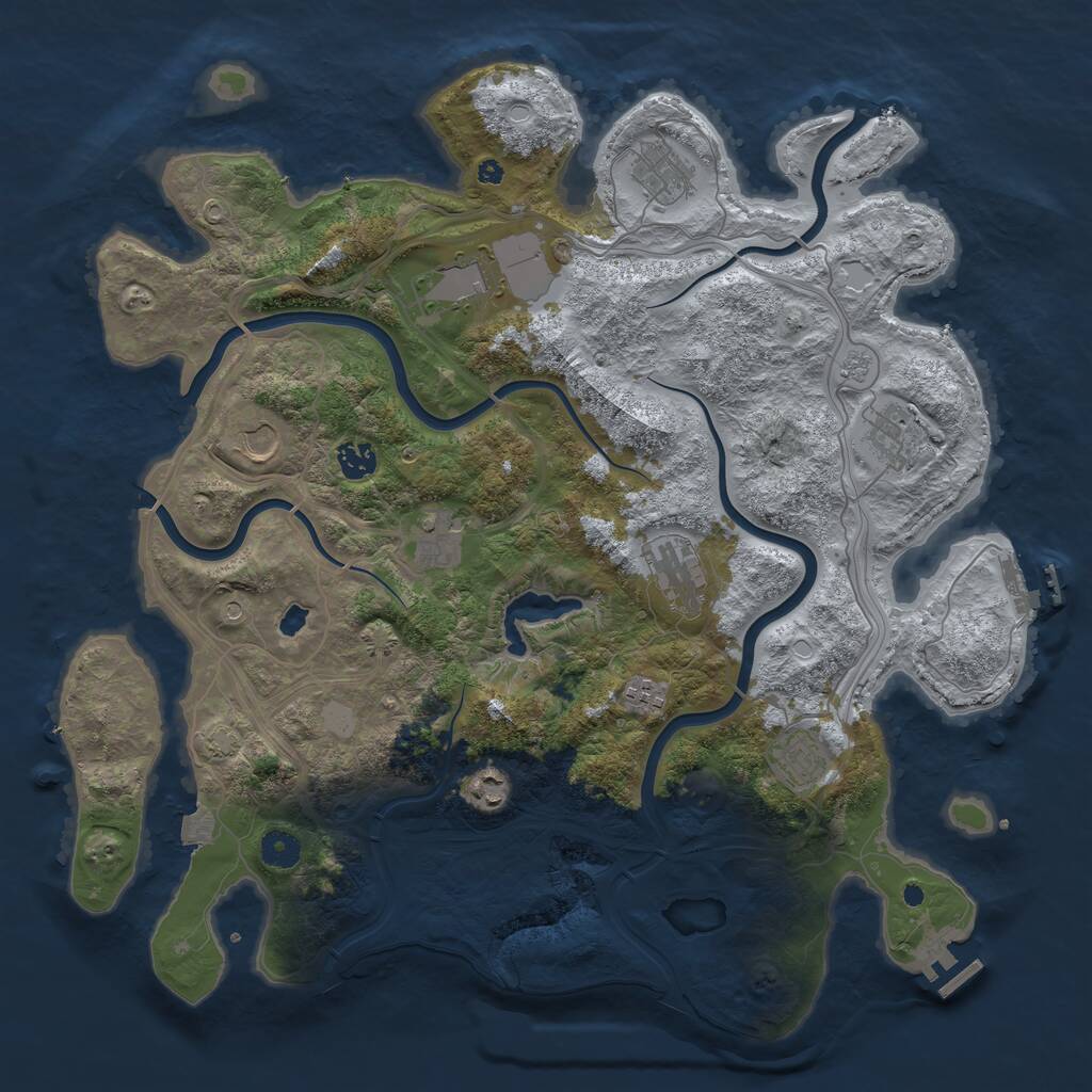 Rust Map: Procedural Map, Size: 4250, Seed: 891005, 16 Monuments