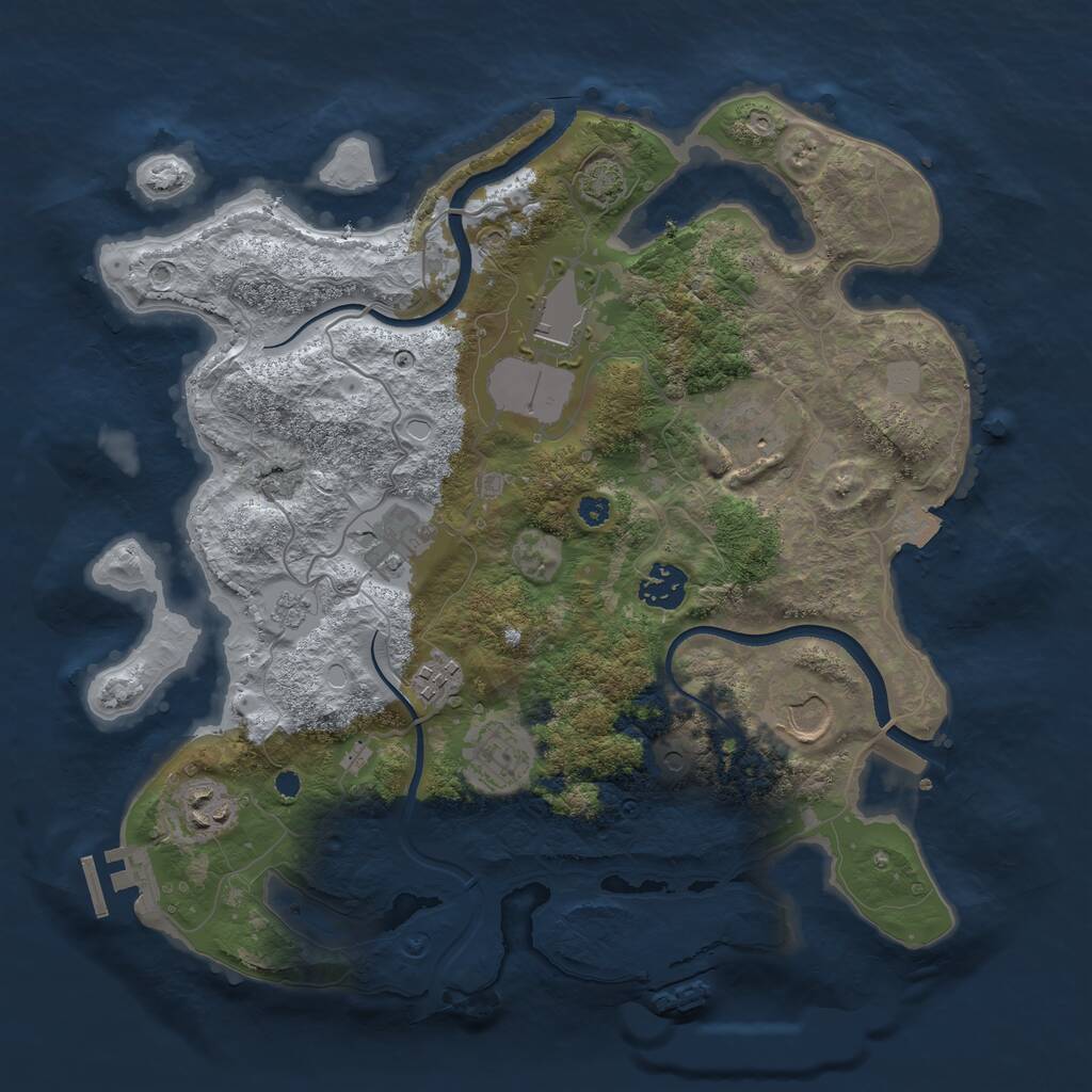 Rust Map: Procedural Map, Size: 3500, Seed: 220703472, 14 Monuments