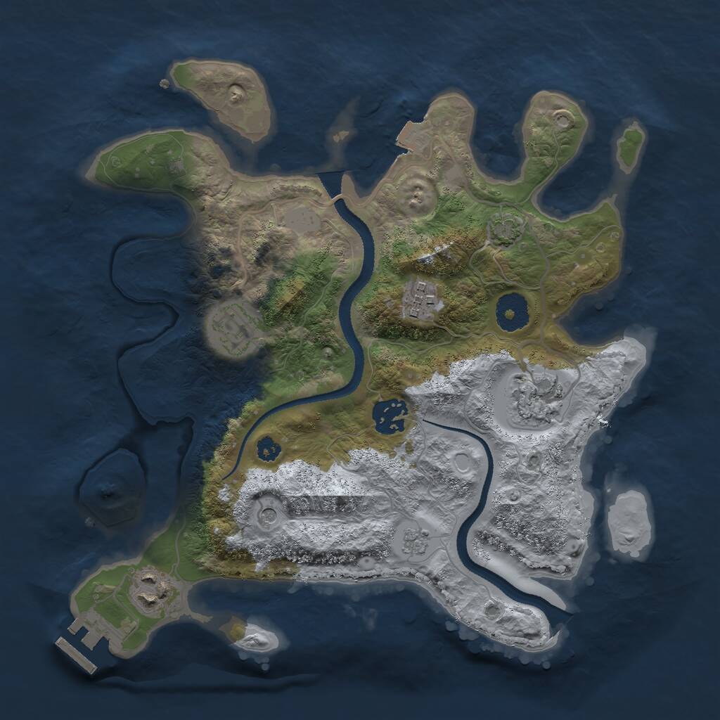 Rust Map: Procedural Map, Size: 3000, Seed: 1477905567, 10 Monuments