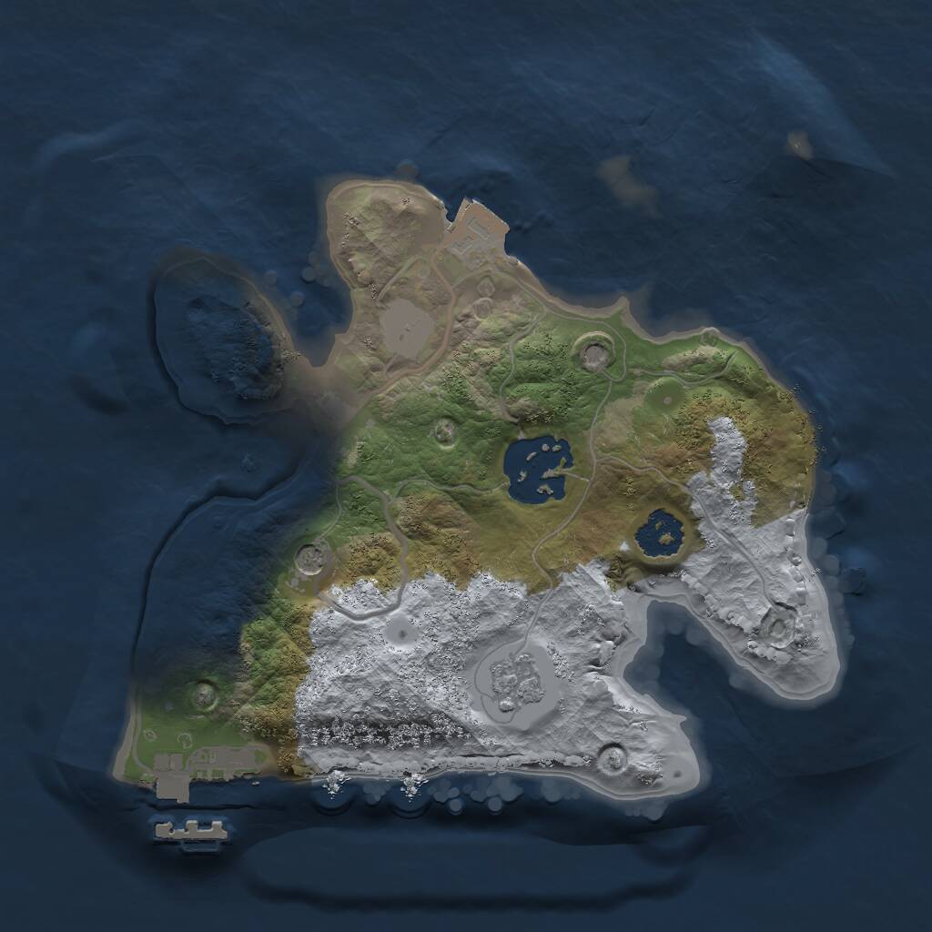 Rust Map: Procedural Map, Size: 2000, Seed: 530370142, 5 Monuments
