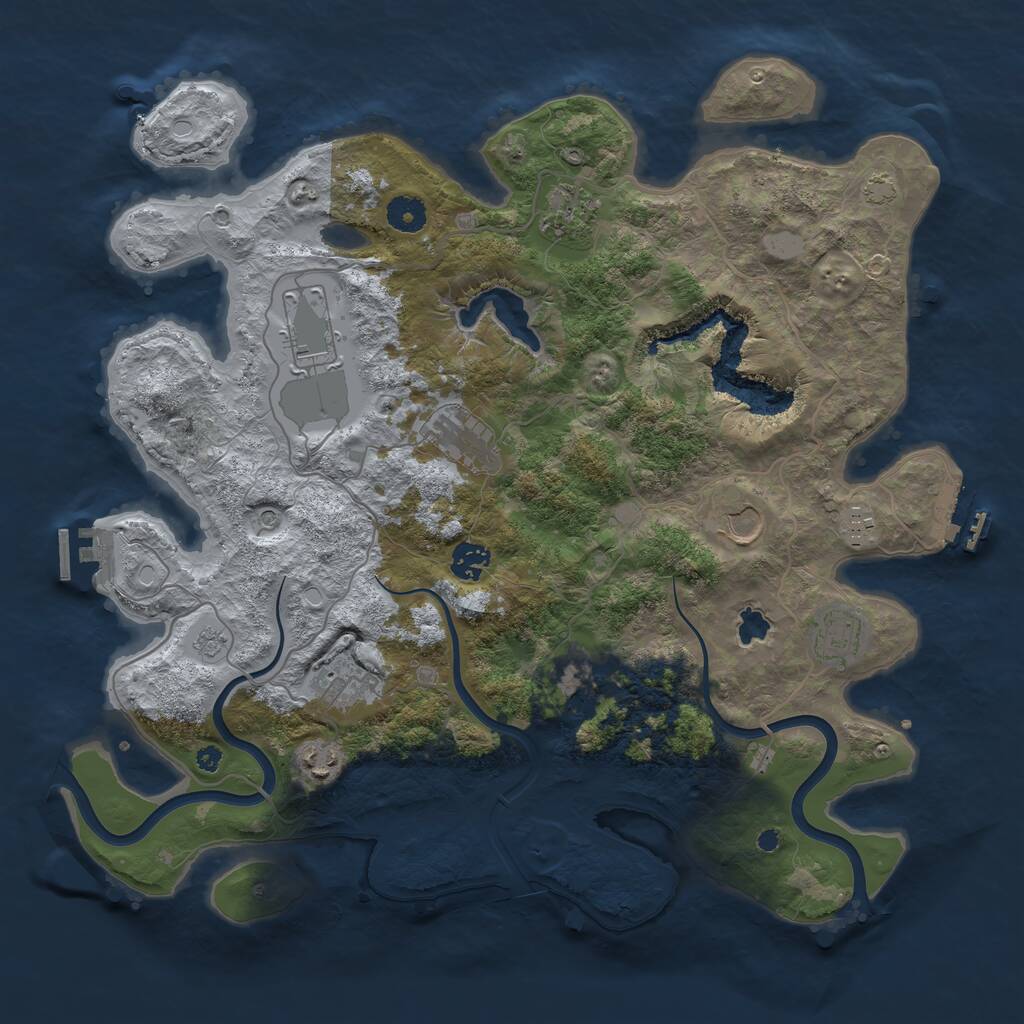 Rust Map: Procedural Map, Size: 4000, Seed: 2469958, 16 Monuments
