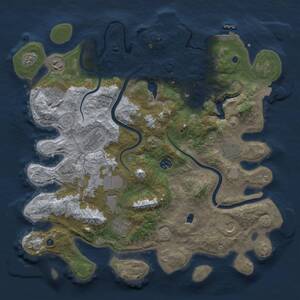 Thumbnail Rust Map: Procedural Map, Size: 4000, Seed: 744259, 16 Monuments