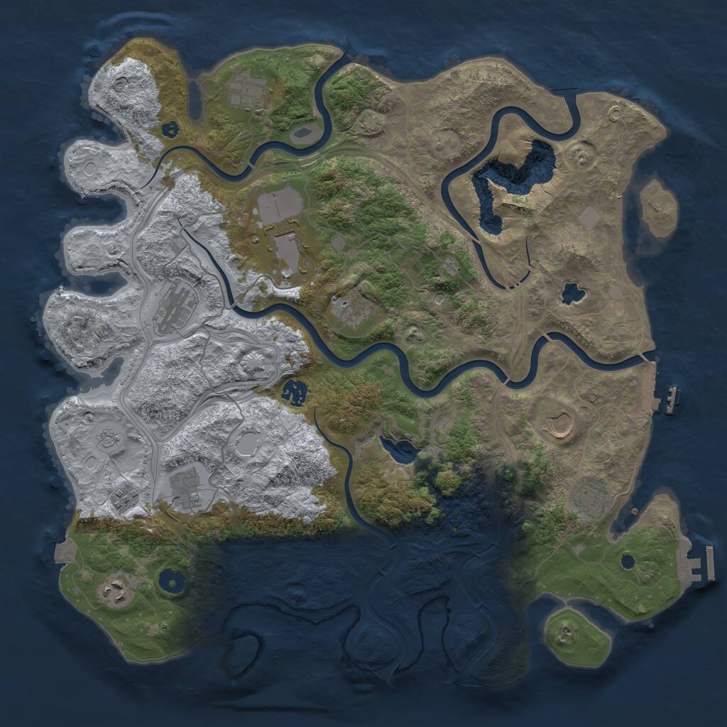 Rust Map: Procedural Map, Size: 4250, Seed: 866017084, 16 Monuments