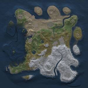 Thumbnail Rust Map: Procedural Map, Size: 3500, Seed: 2033749249, 14 Monuments