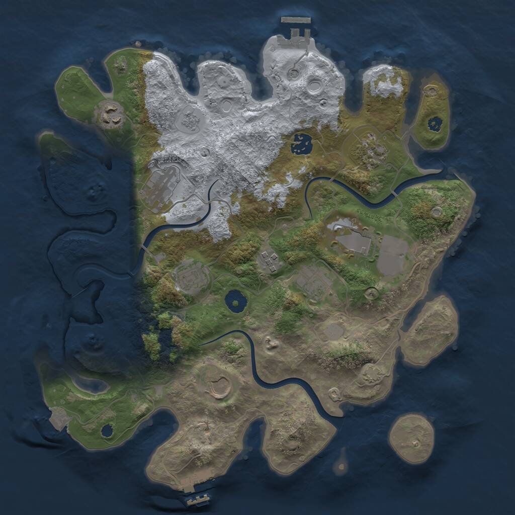 Rust Map: Procedural Map, Size: 3500, Seed: 704135407, 15 Monuments