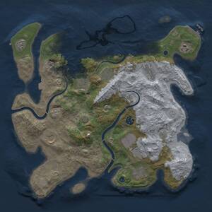 Thumbnail Rust Map: Procedural Map, Size: 3750, Seed: 566158, 15 Monuments